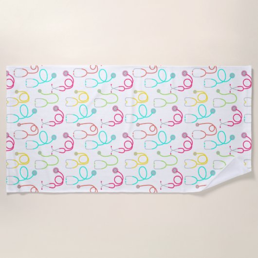 Neonstethoskop-Muster Strandtuch (Vorderseite)
