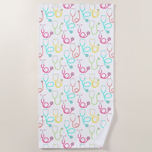 Neonstethoskop-Muster Strandtuch (Vorderseite)
