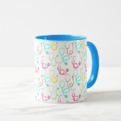Neonstethoskop-Muster Tasse (VorderseiteRechts)