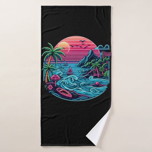 Neonstrand von Tropical/Hawaii Badehandtuch (Badehandtuch)