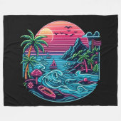 Neonstrand von Tropical/Hawaii Fleecedecke (Vorderseite (Horizontal))