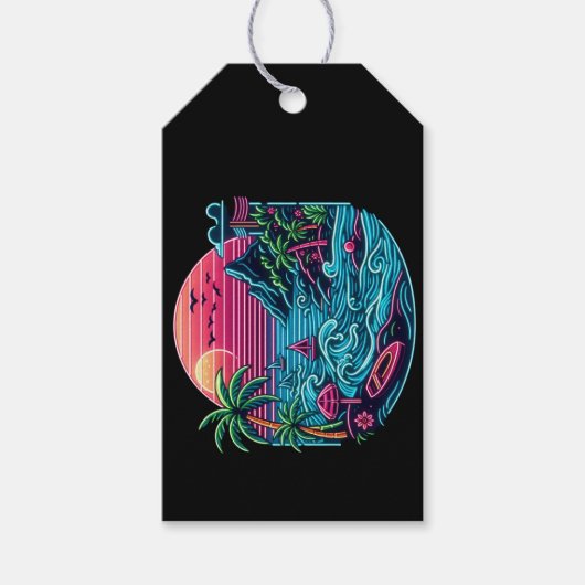 Neonstrand von Tropical/Hawaii Geschenkanhänger (Vorderseite)