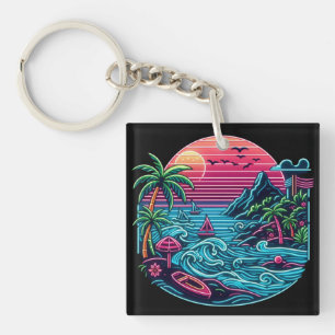 Neonstrand von Tropical/Hawaii Schlüsselanhänger