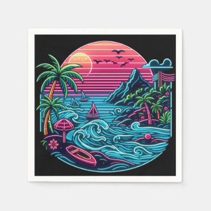 Neonstrand von Tropical/Hawaii Serviette