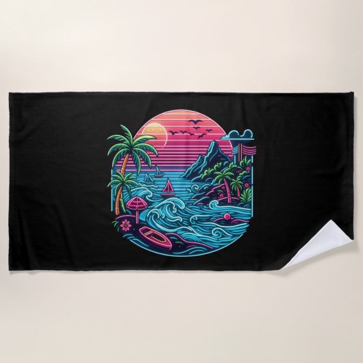 Neonstrand von Tropical/Hawaii Strandtuch (Vorderseite)