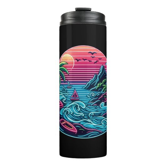 Neonstrand von Tropical/Hawaii Thermosbecher (Vorderseite)