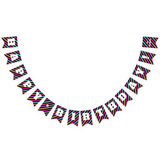Neonstreifen - alles- Gute zum GeburtstagParty Wimpelkette (Alle)