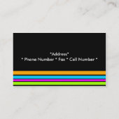 Neonstreifen auf schwarzer Visitenkarte (Rückseite)