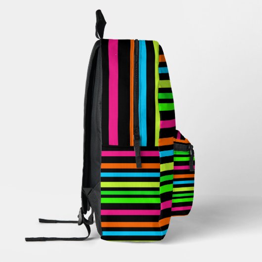Neonstreifen Bedruckter Rucksack (Links)