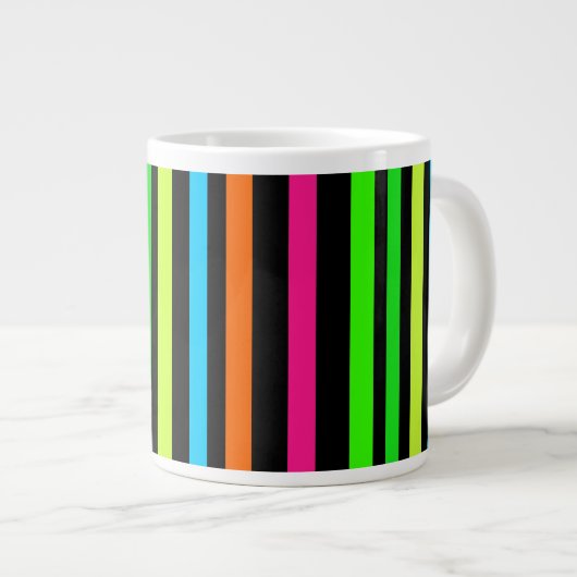 Neonstreifen Jumbo-Tasse (Vorderseite Rechts)