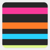 Neonstreifen Quadratischer Aufkleber (Vorderseite)