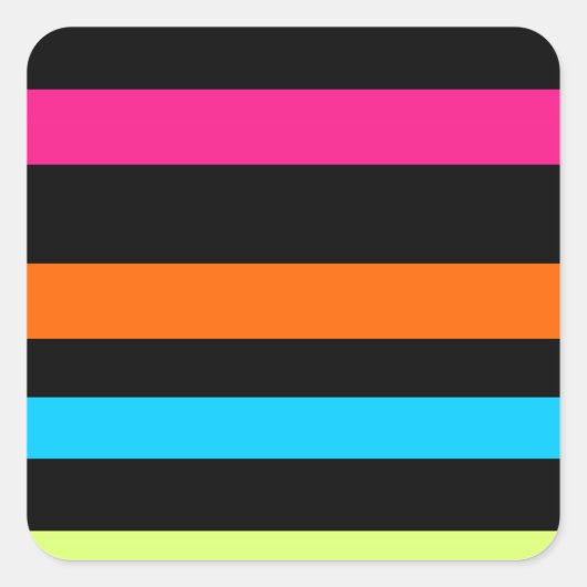 Neonstreifen Quadratischer Aufkleber (Vorderseite)