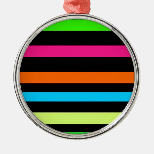 Neonstreifen Silbernes Ornament (Vorne)