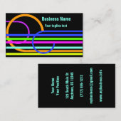 Neonstreifen und -kurven visitenkarte (Vorne/Hinten)