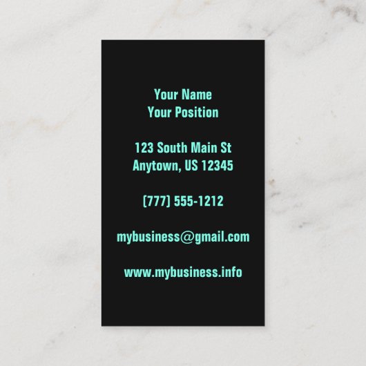 Neonstreifen und -kurven visitenkarte (Rückseite)