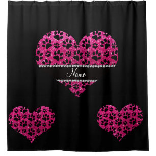 Neontatzen des Glitters des heißen Rosas des Duschvorhang