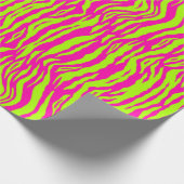 Neontiger-Pelz, grün und rosa Muster Geschenkpapier (Ecke)