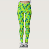 Neontriegelmuster der Retro-90er Jahre Leggings (Vorderseite)