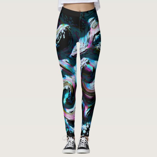 Neontsunami-Leggings entworfen von Haydee Leggings (Vorderseite)