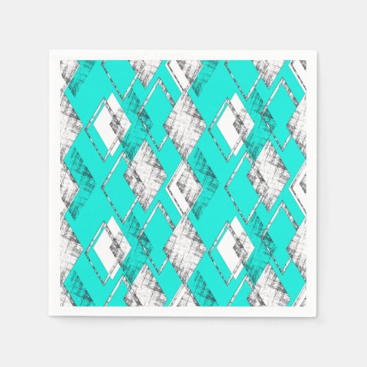 Neontürkisfarbenes geometrisches Muster. Serviette (Vorderseite)