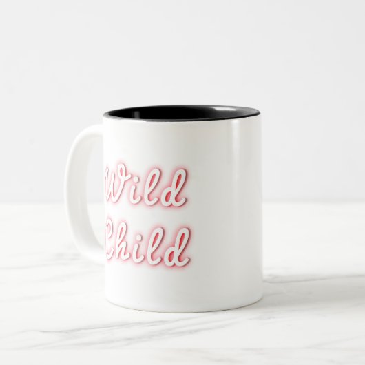 Neontypografie Zweifarbige Tasse (Vorderseite Links)