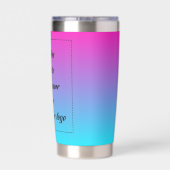 Neonverlauf Lichtblau zu Rosa Thermobecher (Rückseite)