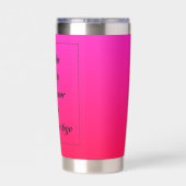 Neonverlauf Rot zu Pink Thermobecher (Rückseite)