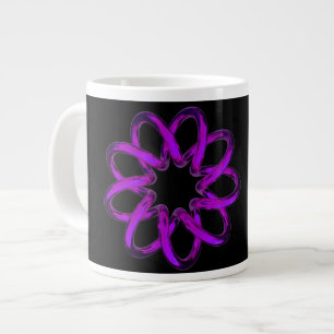 Neonvioletter Torus auf schwarzem Hintergrund Jumbo-Tasse