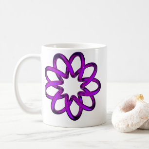 Neonvioletter Torus auf schwarzem Hintergrund Kaffeetasse