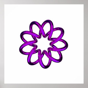 Neonvioletter Torus auf schwarzem Hintergrund Poster
