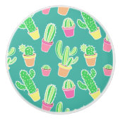 Neonwasserfarbenkaktusse in Rohrmustern Keramikknauf (Vorderseite)