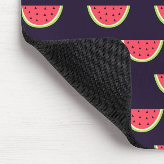 Neonwassermelone auf lila Muster Mousepad (Ecke)