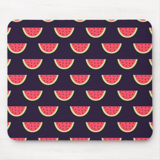 Neonwassermelone auf lila Muster Mousepad (Vorne)