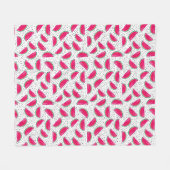 Neonwassermelone auf Samen-Muster Fleecedecke (Vorderseite (Horizontal))