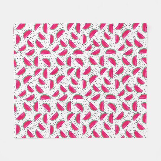 Neonwassermelone auf Samen-Muster Fleecedecke (Vorderseite (Horizontal))