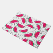 Neonwassermelone auf Samen-Muster Fußmatte (Schrägansicht)