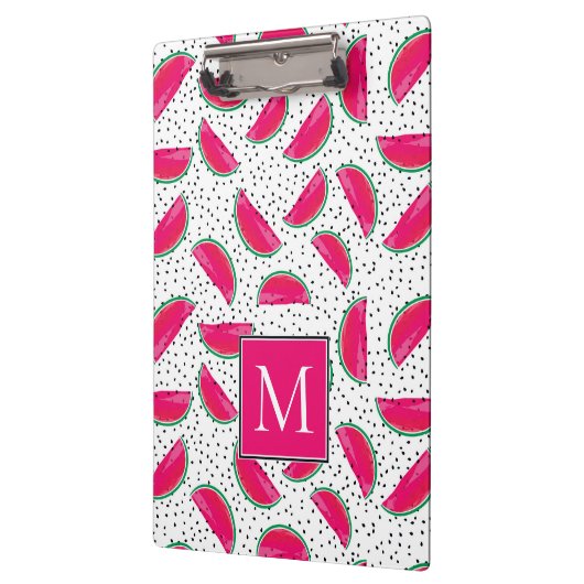 Neonwassermelone auf Samen-Muster Klemmbrett (Links)