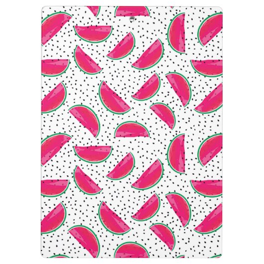 Neonwassermelone auf Samen-Muster Klemmbrett (Rückseite)