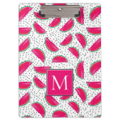 Neonwassermelone auf Samen-Muster Klemmbrett (Vorderseite)