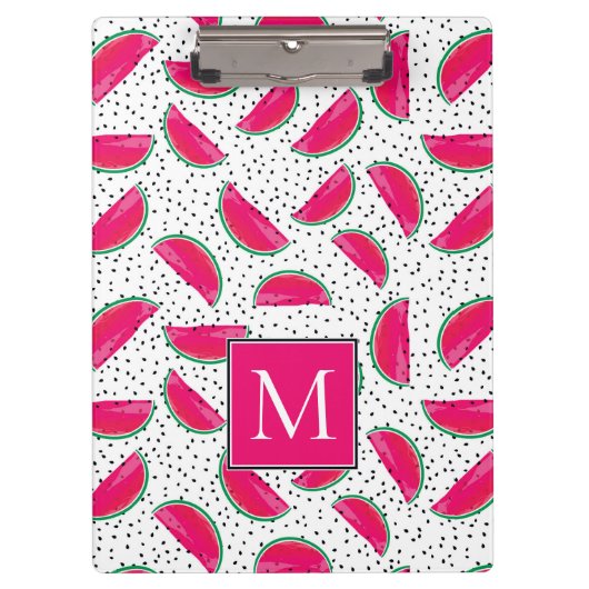 Neonwassermelone auf Samen-Muster Klemmbrett (Vorderseite)
