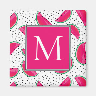 Neonwassermelone auf Samen-Muster Magnet