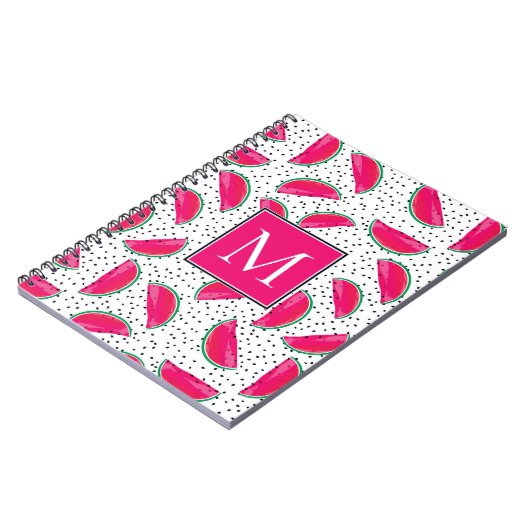 Neonwassermelone auf Samen-Muster Notizblock (Linke Seite)