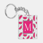 Neonwassermelone auf Samen-Muster Schlüsselanhänger (Vorderseite links)