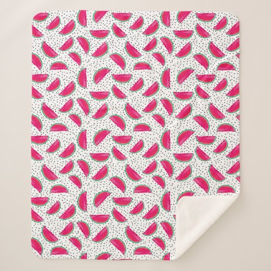 Neonwassermelone auf Samen-Muster Sherpadecke (Vorderseite)