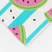 Neonwassermelone auf Streifen-Muster Fleecedecke (Ecke)