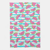 Neonwassermelone auf Streifen-Muster Handtuch (Vertikal)