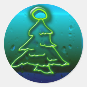 Neonweihnachten Runder Aufkleber