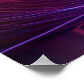 Neonwellen auf dunkler abstrakter Digitalkunst Poster (Ecke)