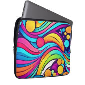 Neonwellen Lebendiger Kosmos Laptopschutzhülle (Vorne Rechts)
