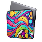 Neonwellen Lebendiger Kosmos Laptopschutzhülle (Vorderseite Links)